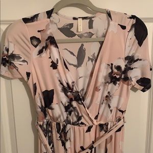 Pink floral wrap maternity/nursing dress
